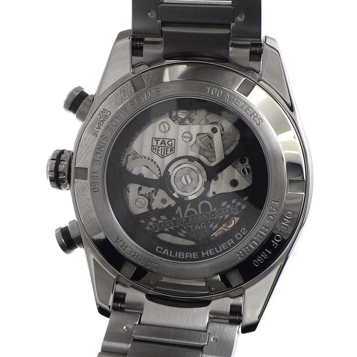 タグ・ホイヤー TAG Heuer 腕時計 カレラ スポーツクロノグラフ CBN2A1E.BA0643 160周年 記念モデル カレンダー クロノグラフ タキメーター スモールセコンド 裏スケ サンレイ ブルー 文字盤 SS セラミック 自動巻き 【箱・保付き】 【中古】