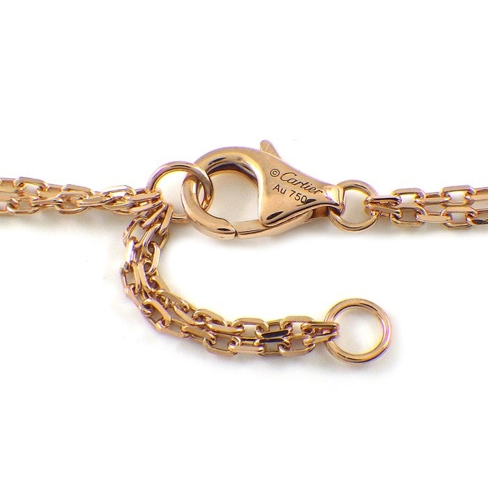 カルティエ Cartier ブレスレット ラブ B6063600 サークル ダブルチェーン 2ポイント ダイヤモンド K18PG 【中古】