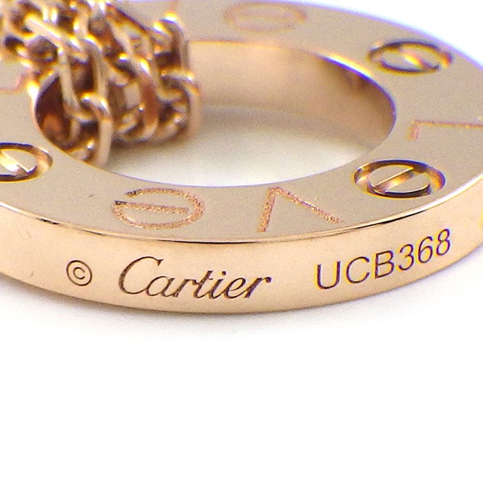 カルティエ Cartier ブレスレット ラブ B6063600 サークル ダブルチェーン 2ポイント ダイヤモンド K18PG 【中古】