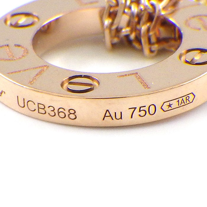 カルティエ Cartier ブレスレット ラブ B6063600 サークル ダブルチェーン 2ポイント ダイヤモンド K18PG 【中古】