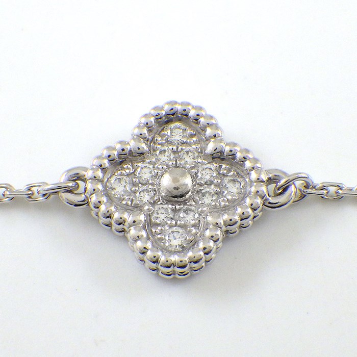 ヴァンクリーフ＆アーペル Van Cleef & Arpels ブレスレット スウィート アルハンブラ VCARO85600 ダイヤモンド 計0.08ct K18WG 【箱・保付き】 【中古】