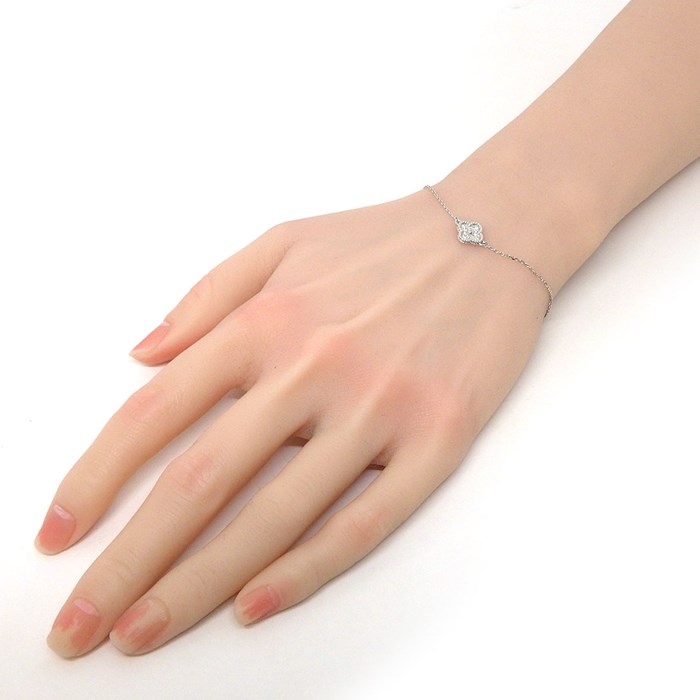 ヴァンクリーフ＆アーペル Van Cleef & Arpels ブレスレット スウィート アルハンブラ VCARO85600 ダイヤモンド 計0.08ct K18WG 【箱・保付き】 【中古】