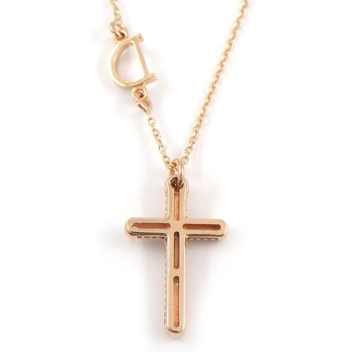 ダミアーニ DAMIANI ネックレス メトロポリタン クロス メッシュ 1ポイント ダイヤモンド K18PG 【中古】