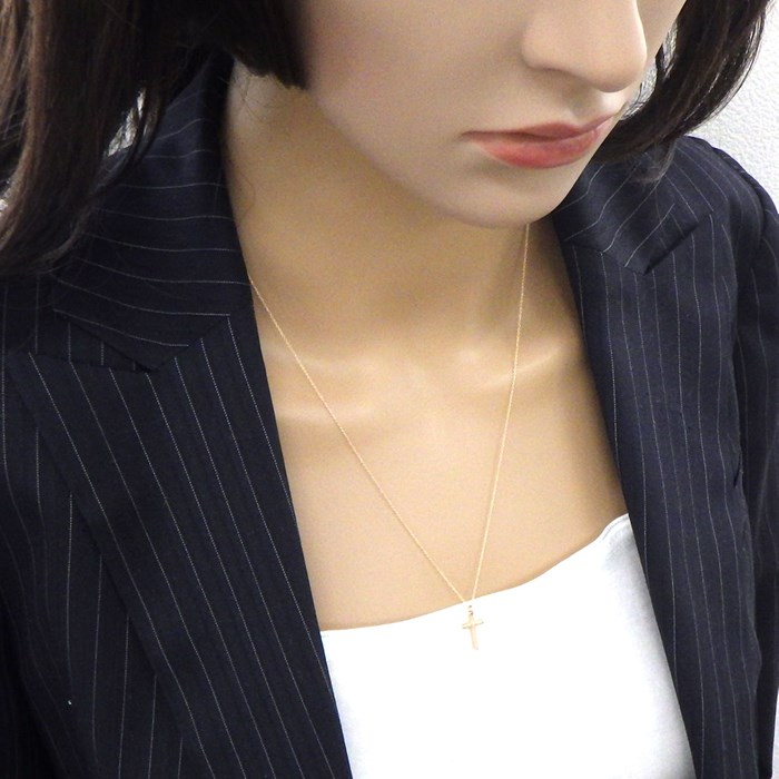 ダミアーニ DAMIANI ネックレス メトロポリタン クロス メッシュ 1ポイント ダイヤモンド K18PG 【中古】