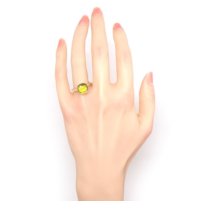 ポメラート Pomellato リング ヌード PAA1100_O6000_000PA スクエア クッションカット プラシオライト K18PG K18WG 13号 【中古】