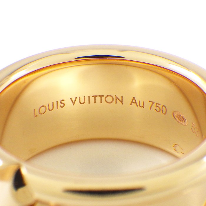 ルイ・ヴィトン LOUIS VUITTON リング バーグ LV ヴォルト ワン Q9O68I モノグラム ロゴ 1ポイント ダイヤモンド 0.02ct K18PG 13号 【中古】