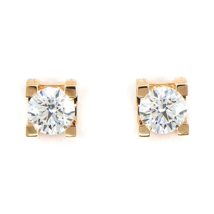 K18YG ソリティア ダイヤモンド ピアス 0.51CT