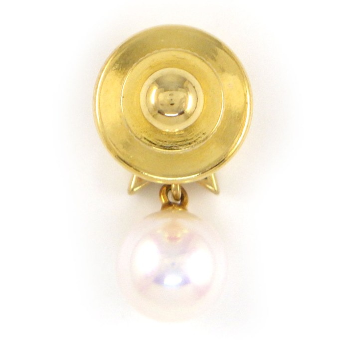 ミキモト MIKIMOTO ピンブローチ スター 星モチーフ 1ポイント パール 7mm珠 ダイヤモンド K18YG 【中古】