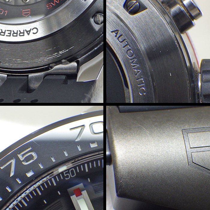 タグ・ホイヤー TAG Heuer 腕時計 カレラキャリバーホイヤー01 CAR2A1ZFT6044 ブラック スケルトン文字盤 デイト クロノグラフ 夜光針 夜光インデックス スモールセコンド 裏スケ ブラック ラバーベルト SS 自動巻き 【箱・保付き】 【中古】