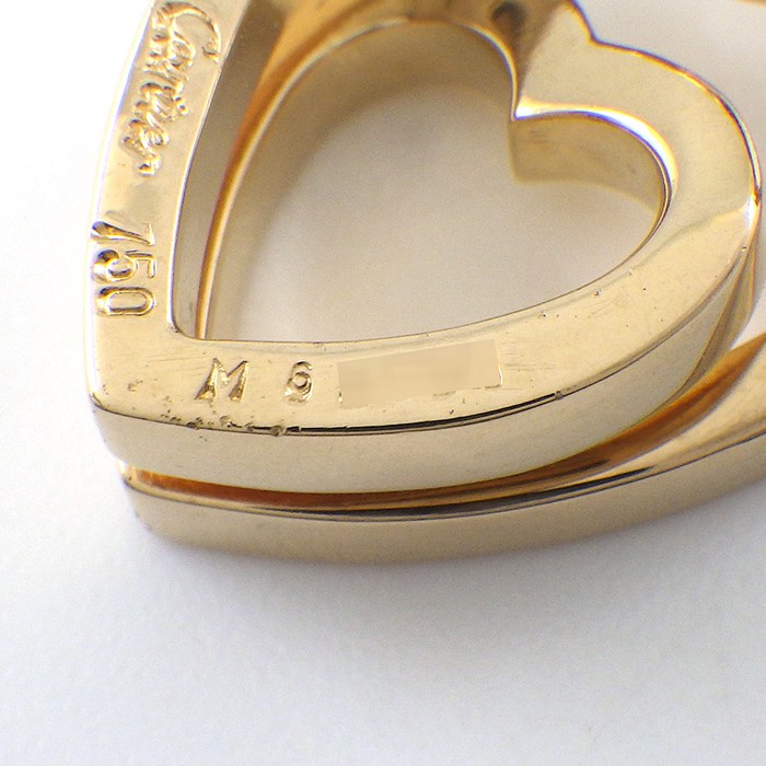 カルティエ Cartier チャーム ペンダントトップ インターレース ハート ダブル K18YG 【中古】