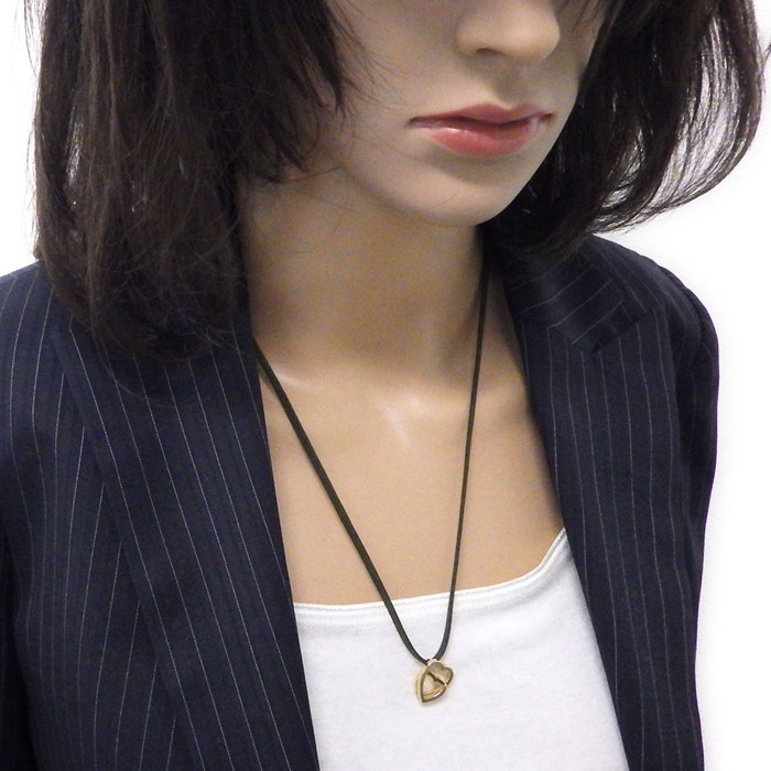 カルティエ Cartier チャーム ペンダントトップ インターレース ハート ダブル K18YG 【中古】