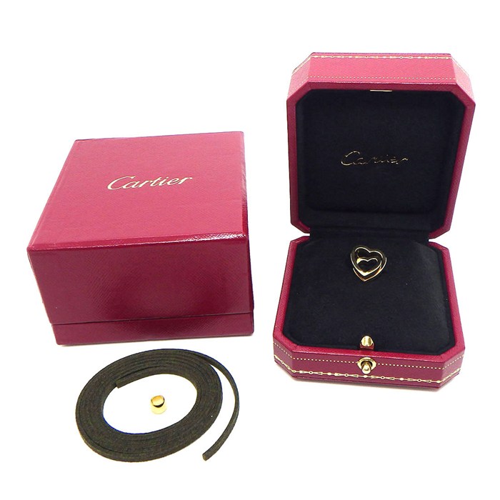 カルティエ Cartier チャーム ペンダントトップ インターレース ハート ダブル K18YG 【中古】