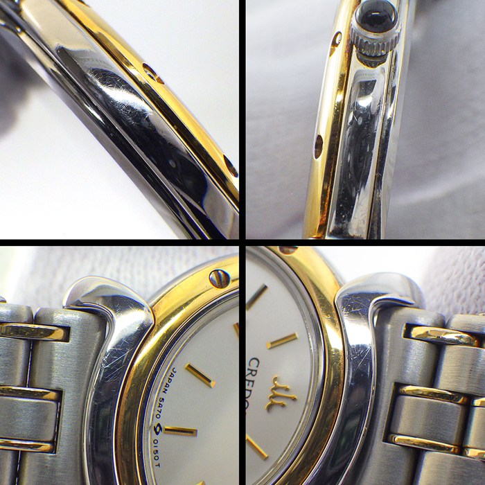 クレドール CREDOR 腕時計 5A70-0040 ホワイト文字盤 K18YG SS クオーツアナログ 【中古】
