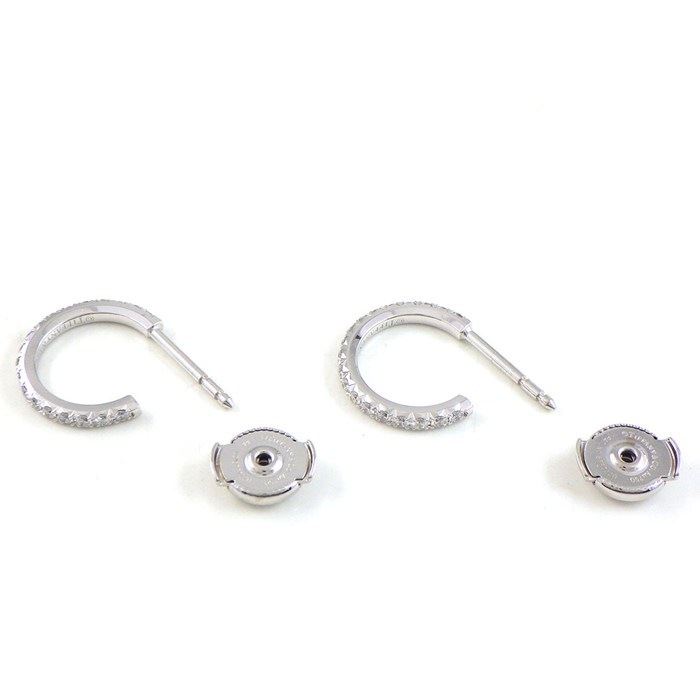 ティファニー Tiffany & Co. ピアス メトロ フープ スモール 60006461 フル サークル ダイヤモンド 計0.30ct K18WG 【中古】
