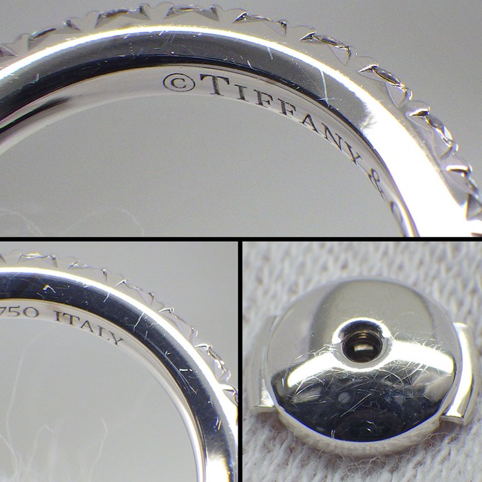 ティファニー Tiffany & Co. ピアス メトロ フープ スモール 60006461 フル サークル ダイヤモンド 計0.30ct K18WG 【中古】