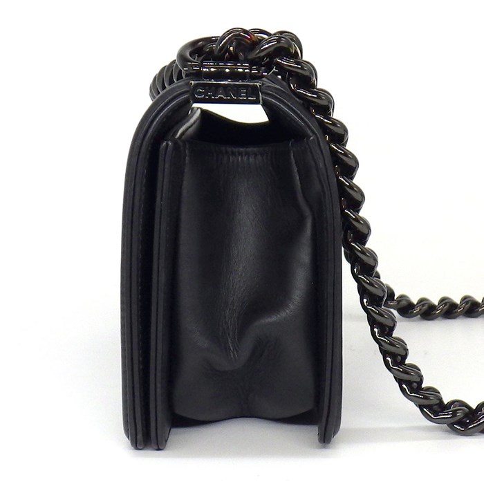 シャネル CHANEL ショルダーバッグ ハンドバッグ ボーイシャネル 20 A67085 2018年製 (24番台) ブラック / グリーン / パープル ラムスキン (羊革) ブラック金具 【中古】