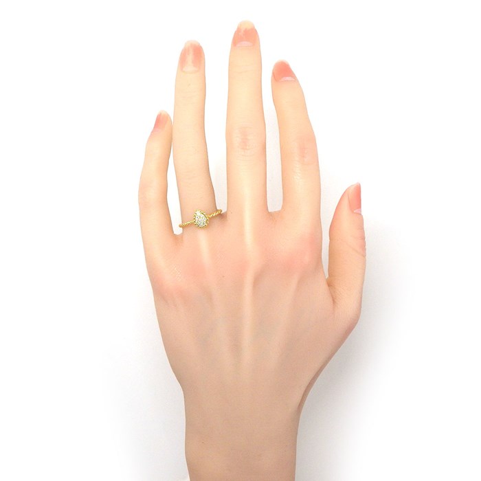 ブシュロン BOUCHERON リング セルパンボエム エクストラスモール JRG02143 ツイスト ドロップモチーフ 8ポイント ダイヤモンド K18YG 13.5号 / #55 【中古】