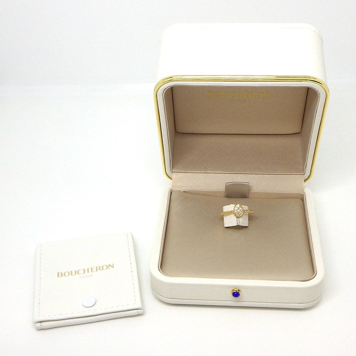 ブシュロン BOUCHERON リング セルパンボエム エクストラスモール JRG02143 ツイスト ドロップモチーフ 8ポイント ダイヤモンド K18YG 13.5号 / #55 【中古】