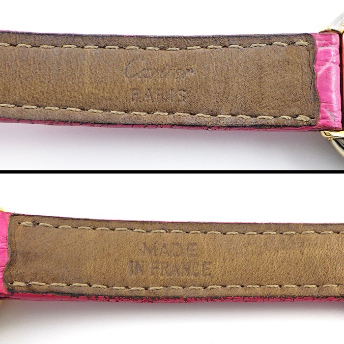 カルティエ Cartier 腕時計 トリニティ WG200256 スリーカラー ダイヤモンド インデックス/リューズ ギョーシェ ヴァーグ シルバーホワイト文字盤 K18PG K18WG K18YG ピンク クロコダイル レザー ベルト クオーツアナログ 【中古】 カルティエ Cartier 腕時計 トリニティ WG200256 スリーカラー
