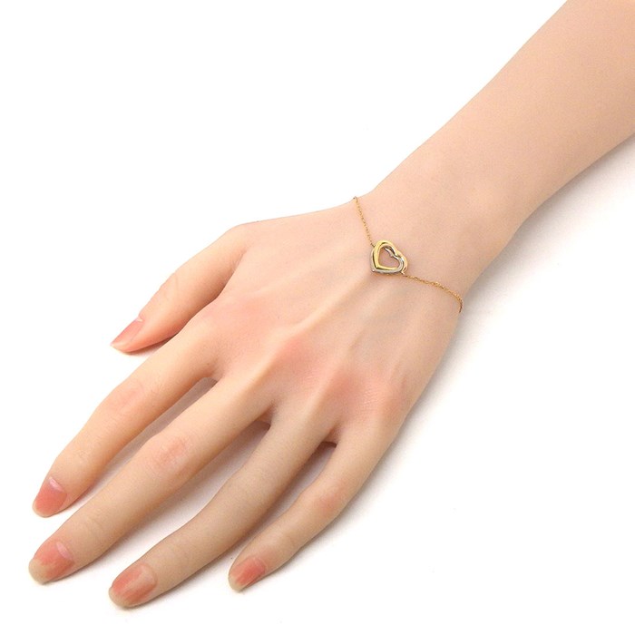 カルティエ Cartier ブレスレット トリニティ ハート スリーカラー K18PG K18WG K18YG 【中古】