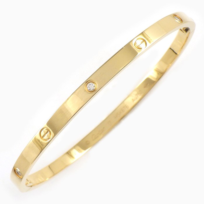 カルティエ Cartier ブレスレット ラブ SM B6047217 ハーフ 6ポイント ダイヤモンド 計0.15ct K18YG / #17 【中古】