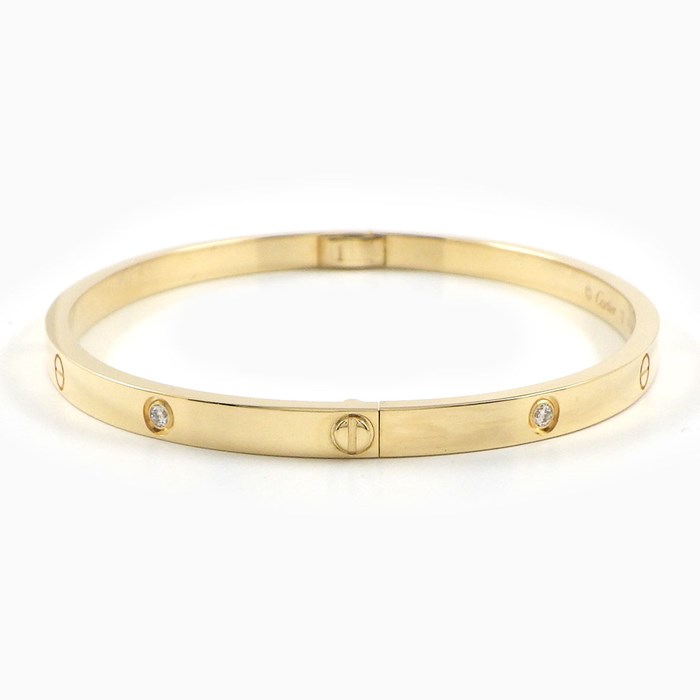 カルティエ Cartier ブレスレット ラブ SM B6047217 ハーフ 6ポイント ダイヤモンド 計0.15ct K18YG / #17 【中古】