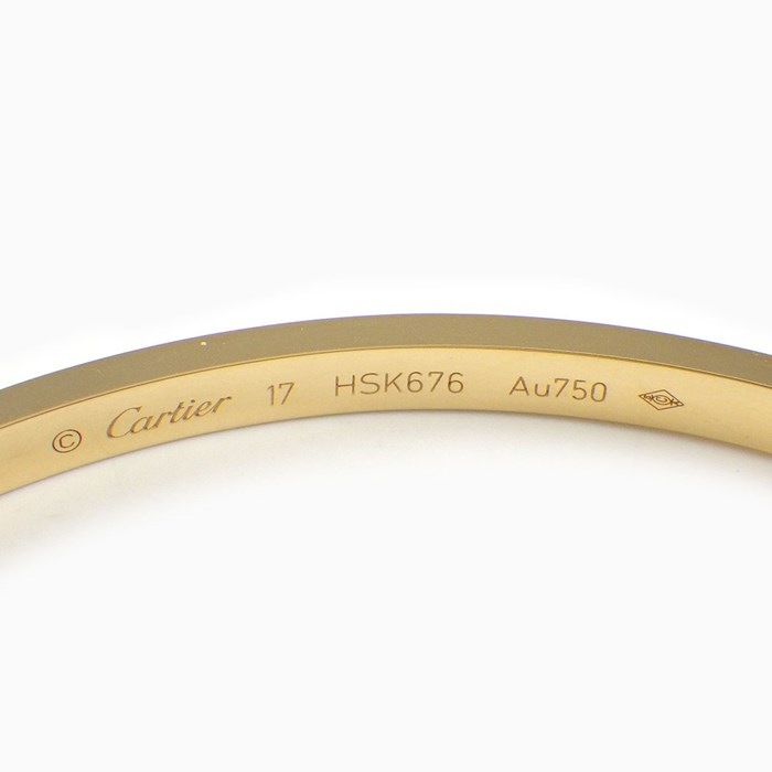 カルティエ Cartier ブレスレット ラブ SM B6047217 ハーフ 6ポイント ダイヤモンド 計0.15ct K18YG / #17 【中古】