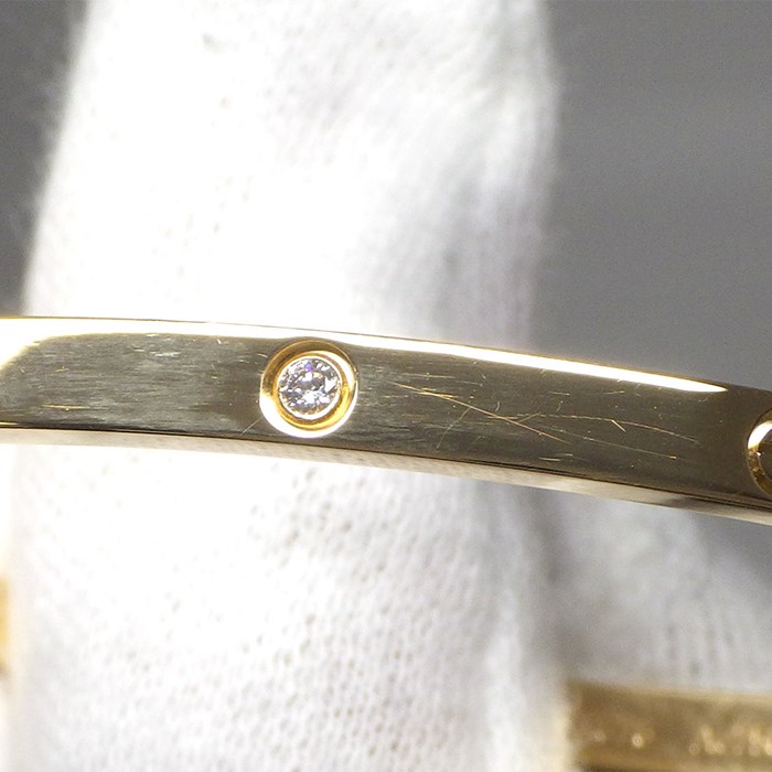 カルティエ Cartier ブレスレット ラブ SM B6047217 ハーフ 6ポイント ダイヤモンド 計0.15ct K18YG / #17 【中古】