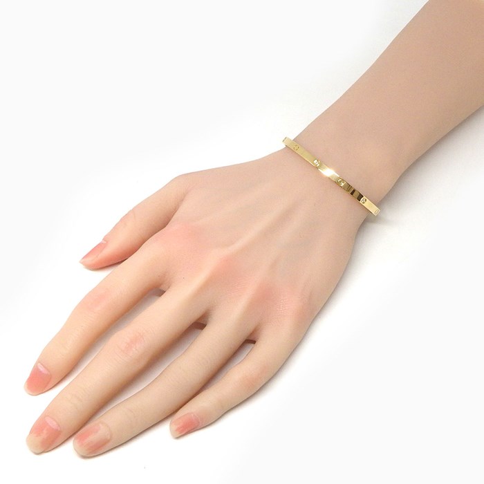 カルティエ Cartier ブレスレット ラブ SM B6047217 ハーフ 6ポイント ダイヤモンド 計0.15ct K18YG / #17 【中古】