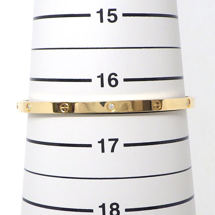 カルティエ Cartier ブレスレット ラブ SM B6047217 ハーフ 6ポイント ダイヤモンド 計0.15ct K18YG / #17 【中古】