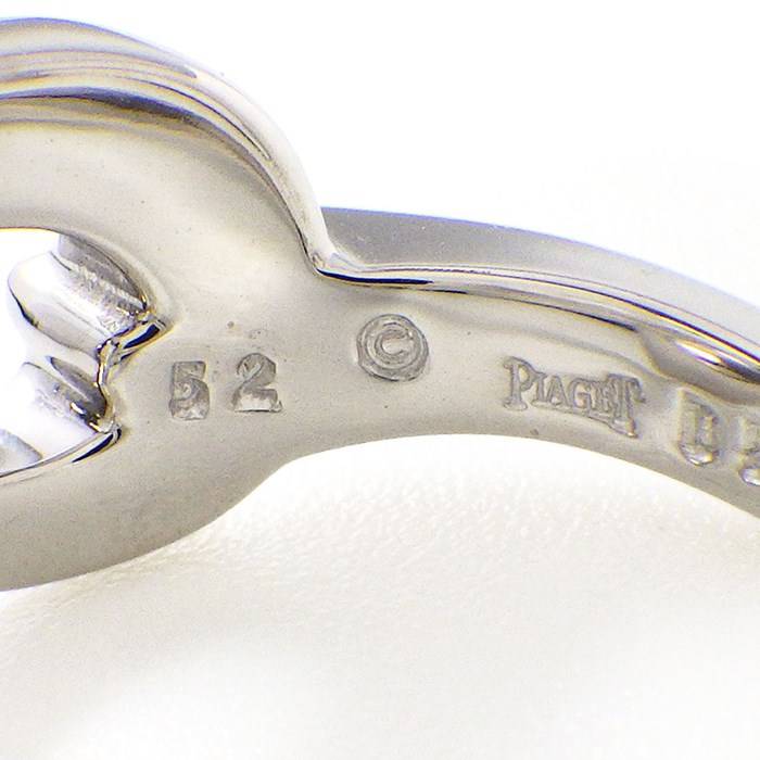 ピアジェ PIAGET リング ライムライト ハート パヴェ ダイヤモンド K18WG 11号 / #52 【中古】