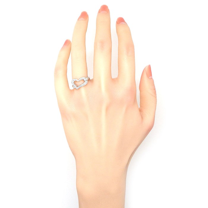 ピアジェ PIAGET リング ライムライト ハート パヴェ ダイヤモンド K18WG 11号 / #52 【中古】