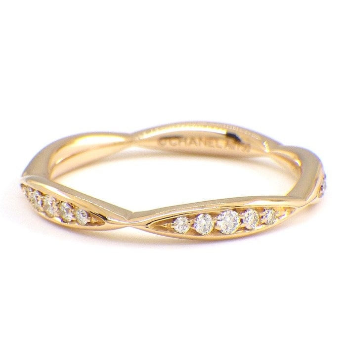 シャネル CHANEL リング カメリア フルエタニティ J10801 ダイヤモンド 計0.22ct K18PG 9.5号 / #50 【中古】