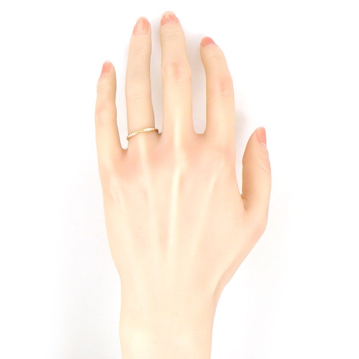 シャネル CHANEL リング カメリア フルエタニティ J10801 ダイヤモンド 計0.22ct K18PG 9.5号 / #50 【中古】