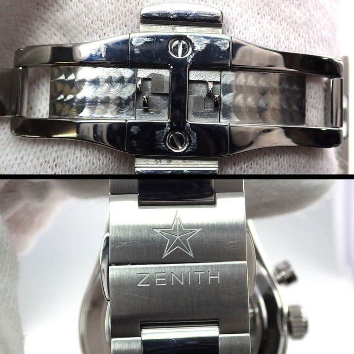 ゼニス ZENITH 腕時計 クロノマスター エルプリメロ フルオープン 51.2151.400/78.C810 スケルトン文字盤/裏スケ デイト クロノグラフ スモールセコンド K18PG SS 自動巻き 【箱・保付き】 【中古】