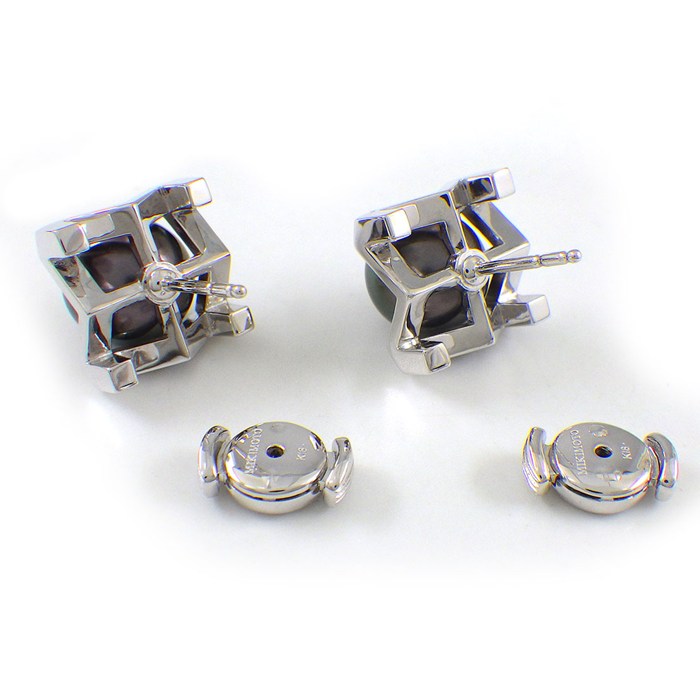 ミキモト MIKIMOTO ピアス パッショノワール Mコレクション PE-1761YU 黒蝶真珠 9.5mm珠 K18WG 【中古】