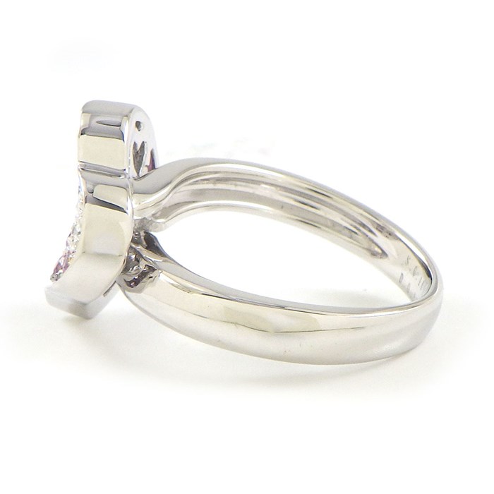 スタージュエリー STAR JEWELRY リング ハート モチーフ パヴェ ピンクサファイア 計0.46ct ダイヤモンド 計0.21ct K18WG 12.5号 【中古】