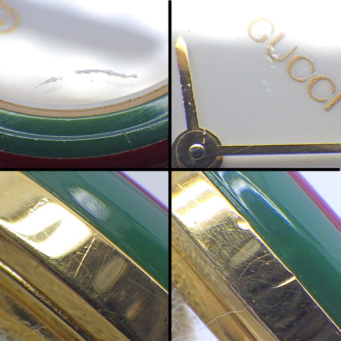 グッチ GUCCI 腕時計 チェンジベゼル 1100L マルチカラーベゼル 全11色 ホワイト文字盤 GP クオーツアナログ 【中古】