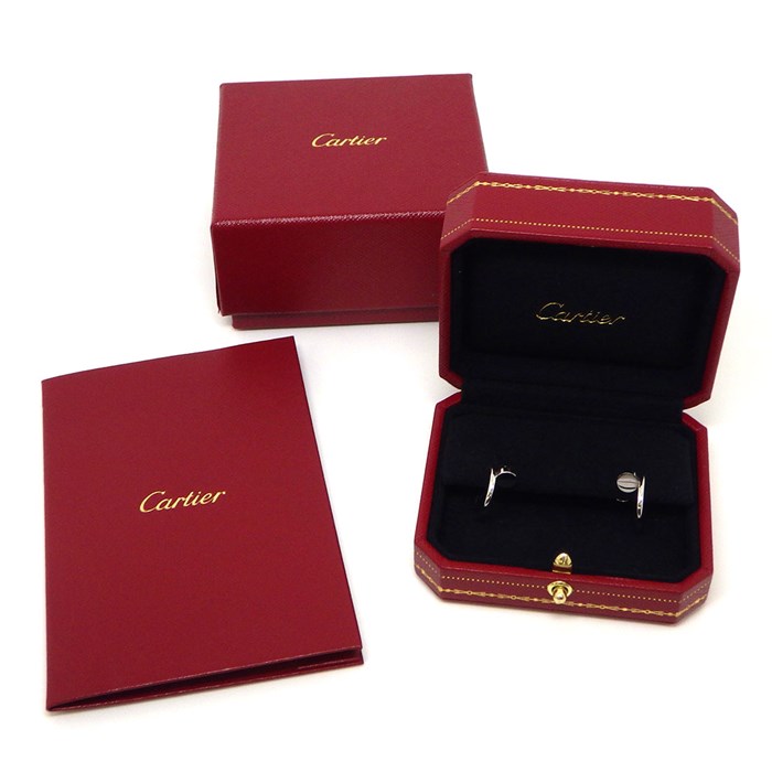  カルティエ Cartier ピアス ジュスト アン クル B8301236 フープ 釘モチーフ K18WG 【箱・保付き】 【中古】