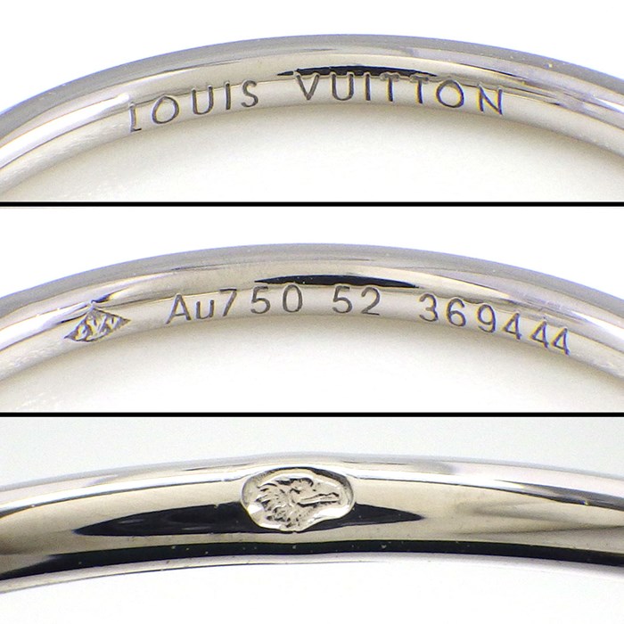 ルイ・ヴィトン LOUIS VUITTON リング バーグ モノグラム イディール パンピーユ 3連 スリーカラー 2ポイント ダイヤモンド K18PG K18WG K18YG 11.5号 / #52 【中古】