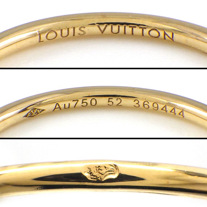 ルイ・ヴィトン LOUIS VUITTON リング バーグ モノグラム イディール パンピーユ 3連 スリーカラー 2ポイント ダイヤモンド K18PG K18WG K18YG 11.5号 / #52 【中古】
