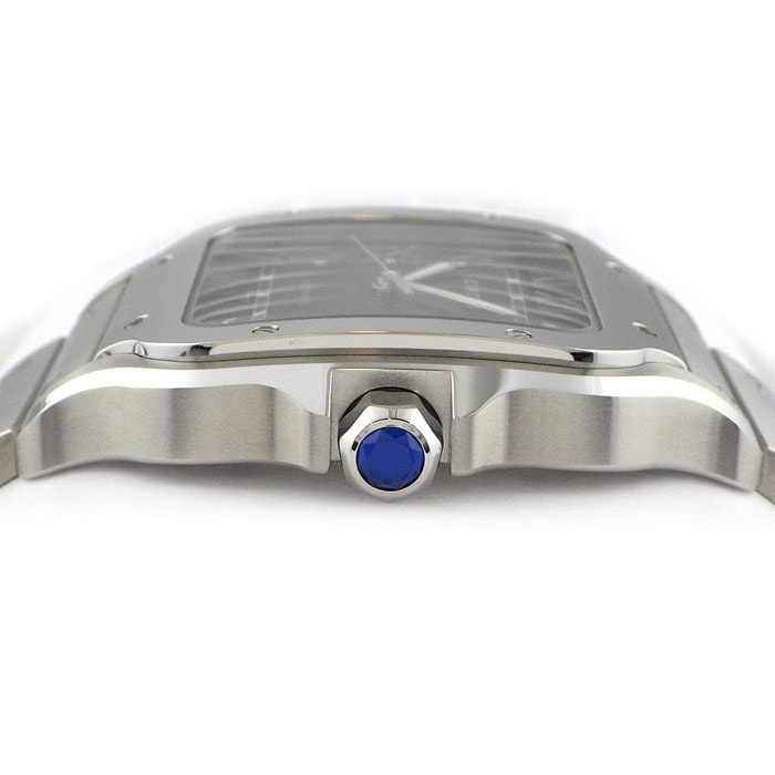 カルティエ Cartier 腕時計 サントス LM WSSA0071 スクエア ネイビーグラデーション文字盤 ローマンインデックス デイト 夜光針 SS 自動巻き 【箱・保付き】 【中古】