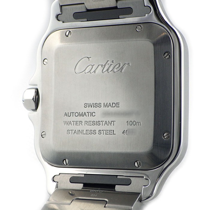 カルティエ Cartier 腕時計 サントス LM WSSA0071 スクエア ネイビーグラデーション文字盤 ローマンインデックス デイト 夜光針 SS 自動巻き 【箱・保付き】 【中古】