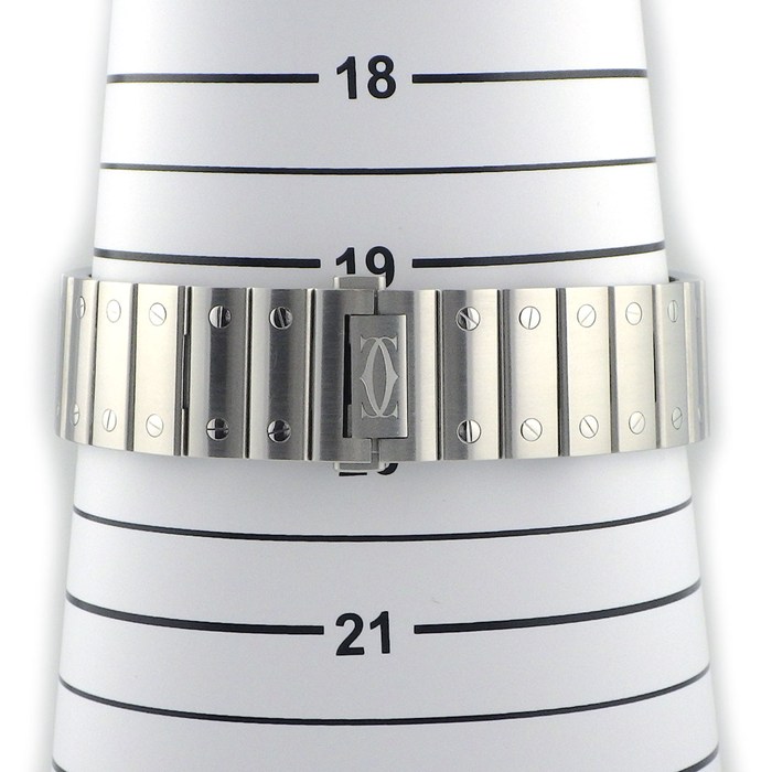 カルティエ Cartier 腕時計 サントス LM WSSA0071 スクエア ネイビーグラデーション文字盤 ローマンインデックス デイト 夜光針 SS 自動巻き 【箱・保付き】 【中古】