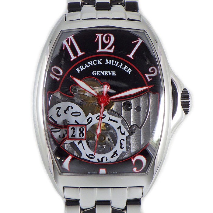 【フランクミュラー FRANCK MULLER】腕時計 トノーカーベックス グランドデイト 8080SCGDFO スケルトン文字盤/裏スケ グランドデイト SS 自動巻き