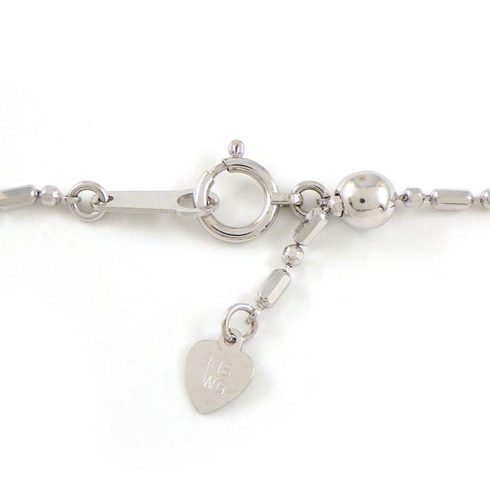 【ルビー ダイヤモンド】 ネックレス フラワー ルビー 計1.10ct ダイヤモンド 計0.39ct K18WG 【中古】