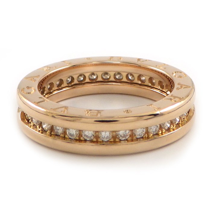 ブルガリ BVLGARI リング B-zero1 ビーゼロワン XS 342886 1バンド フルサークル ダイヤモンド 計0.48ct K18PG 10.5号 / #51 【中古】
