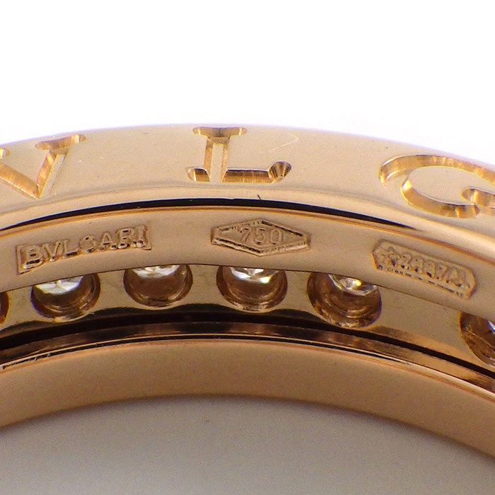 ブルガリ BVLGARI リング B-zero1 ビーゼロワン XS 342886 1バンド フルサークル ダイヤモンド 計0.48ct K18PG 10.5号 / #51 【中古】