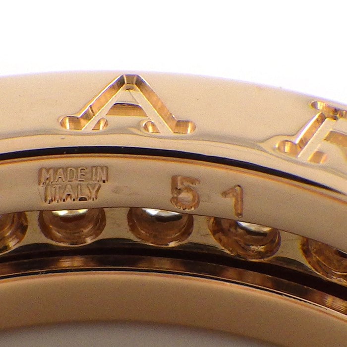 ブルガリ BVLGARI リング B-zero1 ビーゼロワン XS 342886 1バンド フルサークル ダイヤモンド 計0.48ct K18PG 10.5号 / #51 【中古】
