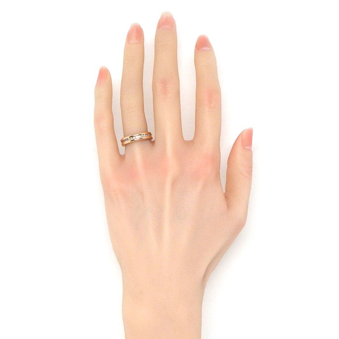 ブルガリ BVLGARI リング B-zero1 ビーゼロワン XS 342886 1バンド フルサークル ダイヤモンド 計0.48ct K18PG 10.5号 / #51 【中古】